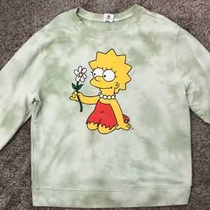 Lisa Simpson Green Tie Dye Sweatshirt